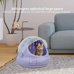 Cat Carrier | Spacious Pet Carrier for Dog & Cats with Safety lock, Handle & Ventilation Holes | Cat Travel Carrier for Outdoor Use with Transparent Design | Easy to Clean
