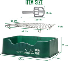 Dog training toilet for small to medium dogs, Detachable dog toilet with Shovel, Stainless steel grid, and Anti-slip pads, Suitable for indoor & outdoor, Leak-proof dog tray 52 cm