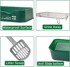 Dog training toilet for small to medium dogs, Detachable dog toilet with Shovel, Stainless steel grid, and Anti-slip pads, Suitable for indoor & outdoor, Leak-proof dog tray 52 cm