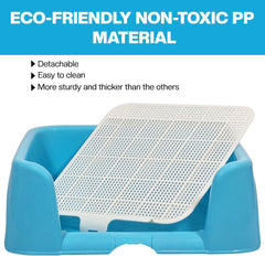 Dog potty training tray with Raised walls and Removable grid, Leak-proof puppy toilet pad holder for Small to Medium dogs, Indoor & Outdoor use, Easy to clean, 43 cm