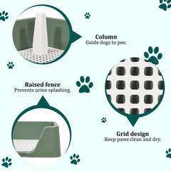 Pet dog toilet for medium-large breeds, Durable plastic dog tray with Column design, Raised fence, and Detachable grid design, Leak-proof dog potty tray, Ideal for indoor & outdoor 50 cm