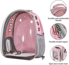 Pet backpack, Transparent breathable portable carrying bag, Airline-approved for cats and small dogs, Pet carrier designed for Travel, Hiking, and shopping outdoor
