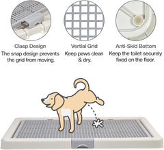 Large Dog Potty Tray Training Seat | Dog Toilet Pee Tray | Pee Pads for Dogs | Puppy Pee for Indoor & Outdoor Use | Keep Paws, Floor Clean & Portable