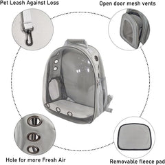 Pet backpack, Transparent breathable portable carrying bag, Airline-approved for cats and small dogs, Pet carrier designed for Travel, Hiking, and shopping outdoor