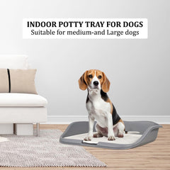 Dog potty training toilet with Raised fence, Column design, and Grid design, Detachable dog toilet for medium to large breeds, Ideal for indoor & outdoor use, Easy to clean 55 cm