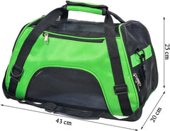 Pet carrier bag with Breathable mesh, Portable, Easy handle and Adjustable shoulder strap, Pet travel bag for cats & small dogs, Comfortable mat and Storage pocket, Ideal for Outdoor, 42 cm