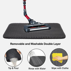 Cat litter mat with Honeycomb design, Water-resistant, and Washable EVA material, Double layer cat litter mat for Indoor cat litter boxes, Ideal for Multi-cat household, Easy to clean