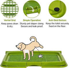 Dog toilet for Puppies and Small dogs, Durable plastic dog potty tray with Leak-proof design, Grid design, and Anti-slip bottom, Lightweight pet training tray for Indoor/Outdoor use 49 cm