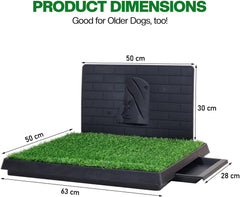 Artificial grass mat dog toilet for Medium to Large Dogs, Dog potty training tray with Pee isolation wall, Detachable design, and Removable tray, Ideal for Indoor/Outdoor use