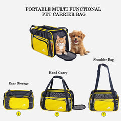 Cat Carrier Bag | Pet Travel Carrier for Dog & Cats with Top Sided Open | Handle & Breathable Mesh, Soft-Sided with Shoulder Strap | Comfortable Mat & Durable Dog Carrier (40cm)