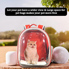 Pet backpack, Transparent breathable portable carrying bag, Airline-approved for cats and small dogs, Pet carrier designed for Travel, Hiking, and shopping outdoor