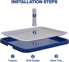 Dog potty training toilet with Pee guide post, Grid design, and Portable design, Durable plastic dog toilet for small to medium dogs, Ideal for Indoor/Outdoor use, 51 cm