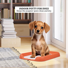 Dog potty toilet training tray for small to medium dogs, Durable plastic dog pee pad with Column design and Detachable grid design, Easy to clean, Ideal for indoor & outdoor 45 cm