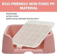 Dog potty training tray with Raised walls and Removable grid, Leak-proof puppy toilet pad holder for Small to Medium dogs, Indoor & Outdoor use, Easy to clean, 43 cm