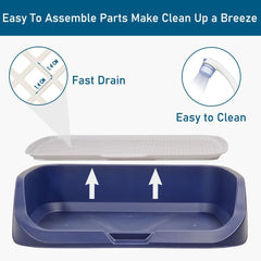 Dog toilet training with Raise edge design, Pee post, and Detachable grid, Durable plastic dog tray for small to medium dogs, Ideal for indoor & outdoor, Leak-proof design 53 cm