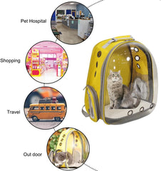 Pet backpack, Transparent breathable portable carrying bag, Airline-approved for cats and small dogs, Pet carrier designed for Travel, Hiking, and shopping outdoor