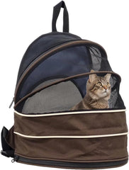 Pet carrier bag for cats and small dogs, Expandable cat backpack with Removable mat, Durable zipper, Ventilated mesh, and Adjustable shoulder straps, Ideal for Outdoor traveling 48 cm