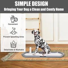 Dog potty training toilet for medium to large dogs, Durable plastic dog training pad holder with Detachable pee post, Carrying handle, and Grid design, Ideal for indoor & outdoor 66 cm