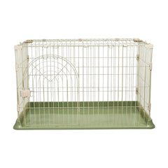 Cat Cage Indoor | Pet Playpen Cage | Metal Wire Single-layer Cat Crate with Splash-Proof Base & Spring Door Lock | Ideal for Indoor/Outdoor Use | Easy to Assemble (Green, 100cm)