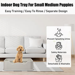 Pet dog toilet with Litter scoop, Stainless steel mesh wire, and Anti-slip bottom, Dog potty tray with training toilet for small to medium dogs, Ideal for indoor & outdoor use 52 cm