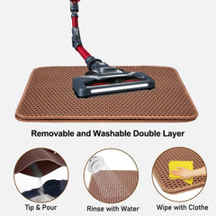 Cat litter mat with Large holes, Anti-splash design, and Washable EVA Material, double-layer honeycomb cat litter mat for indoor cat & cat toilets, Pet mess protector