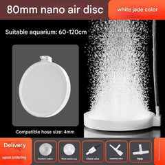 Aquarium Air Stone Bubbler, 3.2 Inch Nano Diffuser for 30-70 Gallon Fish Tank, Efficient Quiet Aerator Enhances Dissolved Oxygen, Ideal for 60-120cm Aquariums, (Air Pumps Not Included)
