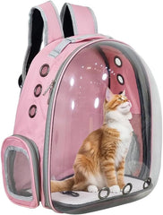 Pet backpack, Transparent breathable portable carrying bag, Airline-approved for cats and small dogs, Pet carrier designed for Travel, Hiking, and shopping outdoor