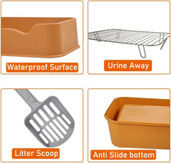 Pet dog toilet with Litter scoop, Stainless steel mesh wire, and Anti-slip bottom, Dog potty tray with training toilet for small to medium dogs, Ideal for indoor & outdoor use 52 cm