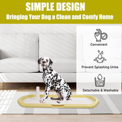 Dog potty training toilet for medium to large dogs, Durable plastic dog training pad holder with Detachable pee post, Carrying handle, and Grid design, Ideal for indoor & outdoor 66 cm