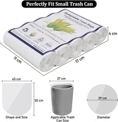 5Pcs Biodegradable trash bags with 2-4 and Leak-proof, Durable Polyethlene waste disposal bags for Living room, Office, Bathroom, and Kitchen use, Eco-friendly trash bags (100 Count)