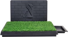 Artificial grass mat dog toilet for Medium to Large Dogs, Dog potty training tray with Pee isolation wall, Detachable design, and Removable tray, Ideal for Indoor/Outdoor use