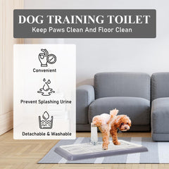 Dog potty training tray for small to medium dogs, Durable pee pad holder with Detachable pee post, Grid design, and Non-slip bottom, Ideal for training & daily use 50 cm