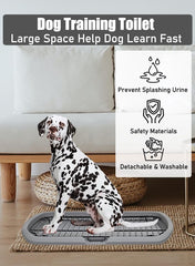 Dog toilet with Sturdy iron mesh, Carrying handle, and Litter scoop, Detachable indoor trainer for medium to large dogs, Flat dog toilet, Ideal for indoor & outdoor use 65 cm, Easy to clean