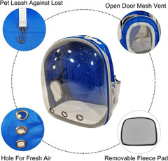 Pet backpack, Transparent breathable portable carrying bag, Airline-approved for cats and small dogs, Pet carrier designed for Travel, Hiking, and shopping outdoor
