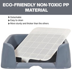 Dog potty training tray with Raised walls and Removable grid, Leak-proof puppy toilet pad holder for Small to Medium dogs, Indoor & Outdoor use, Easy to clean, 43 cm