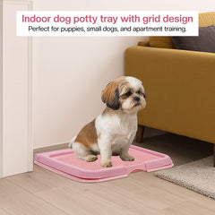 Dog toilet for Puppies and Small dogs, Durable plastic dog potty tray with Leak-proof design, Grid design, and Anti-slip bottom, Lightweight pet training tray for Indoor/Outdoor use 49 cm