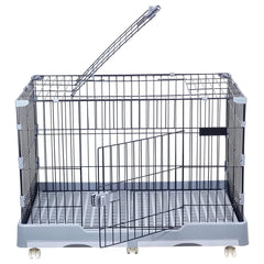NNC PETS Pet Cage for Cat & Dogs | Dog Cage Playpen with Open-Top Design, Metal Wire, Lockable Door, Removable Tray & Universal Wheels | Ideal for Indoor/Outdoor | Easy to Assemble