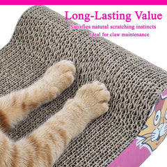 Cat Scratcher with Corrugated Cardboard, Durable Scratch Pad for Indoor Cats, Reversible and Furniture Protection, 44 cm Sofa Bed with Catnip, Comfortable and Resting Bed, Claw Care & Portable (Pink)