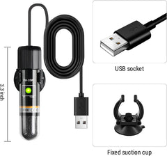 TERRIFI Mini Betta Heater, 10W/15W Small Submersible Fish Tank Heater with Digital Display Thermostat, USB Powered, for Aquariums up to 1 Gallon
