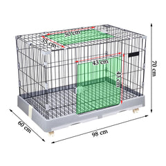 NNC PETS Pet Cage for Cat & Dogs | Dog Cage Playpen with Open-Top Design, Metal Wire, Lockable Door, Removable Tray & Universal Wheels | Ideal for Indoor/Outdoor | Easy to Assemble