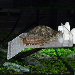Turtle Tank Platform, Turtle Basking Platform Aquarium Animal Transparent Sink Wharf for small pet sun bathing resting, Reptile Habitat, Climbing shelf Floating Decor with Sucker Cap