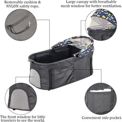 Dog Stroller & Trolley with Adjustable & Spacious Interior | 4 Wheel for Cats and Dogs | Lightweight & Foldable | Storage Bag | Travel & Outdoor Cat Stroller- 95 cm (Dark Black)