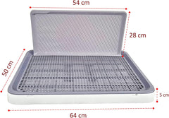 Dog toilet training tray with Protection wall, Detachable design, and Non-slip foot, Durable plastic pee pad holder for large dogs, Keeps paws dry and floor clean, Indoor & outdoor 64 cm