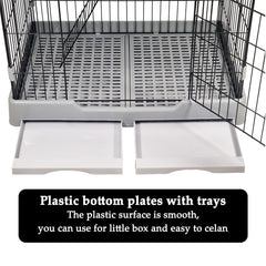 Large Cat Cage for Indoor Cats & Kittens - 3-tier Metal Wire Grey Cat House with 3 Lockable Doors, Pet Home - Cozy Hammock, Climbing ladder, Drawer Tray and Universal wheels, Easy Assembly 175 cm