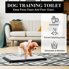 Dog potty training tray for small to medium dogs, Durable pee pad holder with Detachable pee post, Grid design, and Non-slip bottom, Ideal for training & daily use 50 cm
