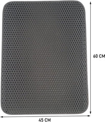 Cat litter mat with Honeycomb design, Water-resistant, and Washable EVA material, Double layer cat litter mat for Indoor cat litter boxes, Ideal for Multi-cat household, Easy to clean