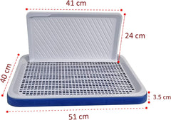 Dog training toilet for small dogs, Durable plastic puppy training tray with Protection wall, Detachable design, and Non-slip foot, Keeps paws dry and floor clean, Indoor & outdoor 51 cm