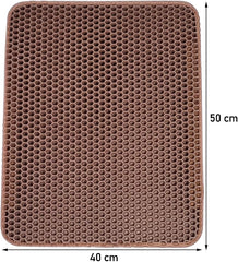 Cat litter mat with Large holes, Anti-splash design, and Washable EVA Material, double-layer honeycomb cat litter mat for indoor cat & cat toilets, Pet mess protector