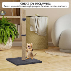 Cat tree scratching post with Dangling ball, Natural sisal scratching post, and Stable base, Durable cat climbing frame for indoor cats, Scratch-resistant activity center 75 cm (Grey)