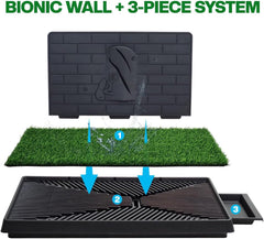 Artificial grass mat dog toilet for Medium to Large Dogs, Dog potty training tray with Pee isolation wall, Detachable design, and Removable tray, Ideal for Indoor/Outdoor use